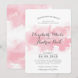 WEDING INVITE stilvolle schicke Aquarellfarbe Rosa Einladung