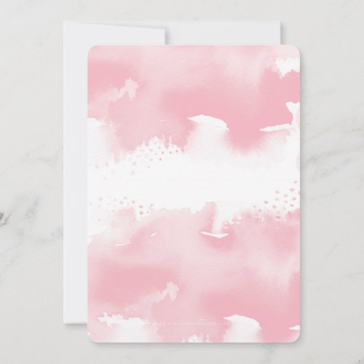 WEDING INVITE stilvolle schicke Aquarellfarbe Rosa Einladung (Rückseite)