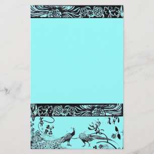 WEDING LOVE BIRDS schwarz und blau Briefpapier