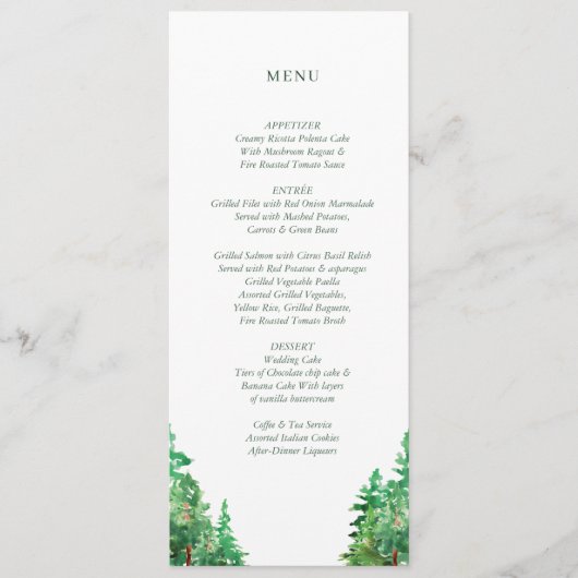 WEDING MENU CARD MENÜKARTE (Vorderseite)