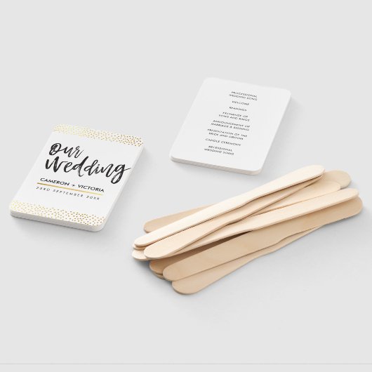 WEDING PROGRAM FN stilvolle schicke Goldkonfetti Fächer (Non-assembled)