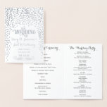 WEDING-PROGRAMM Gold Confetti Typografie Folienkarte<br><div class="desc">WEDDING PROGRAM Typografie Gold Foil Confetti Wedding Order of Service</div>