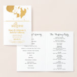 WEDING-PROGRAMM Gold Confetti Typografie Folienkarte<br><div class="desc">WEDDING PROGRAM Typografie Gold Foil Confetti Wedding Order of Service</div>