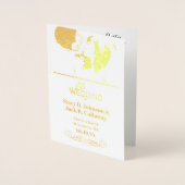 WEDING-PROGRAMM Gold Confetti Typografie Folienkarte (Vorderseite)