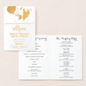 WEDING-PROGRAMM Gold Confetti Typografie Folienkarte (Anzeige)