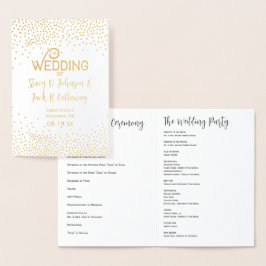 WEDING-PROGRAMM Gold Confetti Typografie Folienkarte