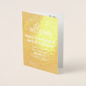 WEDING-PROGRAMM Gold Confetti Typografie Folienkarte (Vorderseite)