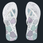 WEDING SHOES | Modern Seashells Dusty Blue Lilac Badesandalen<br><div class="desc">Funky dusty blue und lilac seashell design. Handgeschriebene Kalligraphie, die Trauzeuge sagt - perfekt für den Trauzeuge, am Strand für seine beste Bud's Hochzeitszeremonie zu tragen. Design erstellt für TheBarefootBride™ durch © WhimsicalArtwork™. Das ist Teil einer Sammlung von Hochzeitsartikeln mit passendem Hochzeitszubehör, Babydusche und anderen Veranstaltungsartikeln. Kontaktieren Sie uns, wenn...</div>