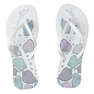 WEDING SHOES Modern Seashells Dusty Blue Lilac Badesandalen