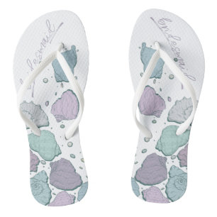 WEDING SHOES   Modern Seashells Lilac Dusty Blue Badesandalen
