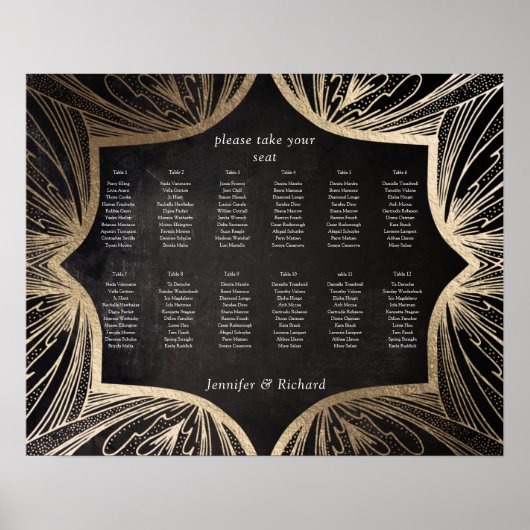 WEDING SITZENCHART Art Nouveau , Poster (Vorne)