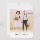 WEDKS DANKS Foto einfache Serifen moderne Nachrich Einladung (Rückseite)