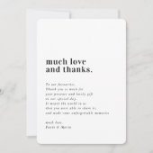 WEDKS DANKS Foto einfache Serifen moderne Nachrich Einladung (Vorderseite)