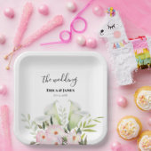 Wedle Gentle White Calla Lily Rose Danke Sq Pappteller (Party)