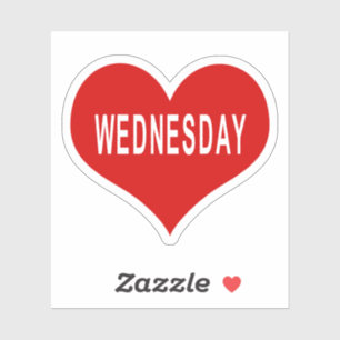 WEDNESDAY Rotes Herz Vinyl Aufkleber