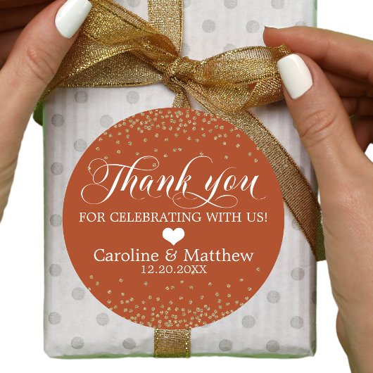 Wedracotta Sprinkle Sparkle DANKEN Runder Aufkleber