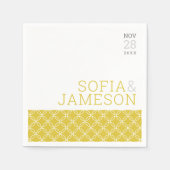 WEDTISCH Einfacher, moderner Senf gelb Serviette (Vorderseite)