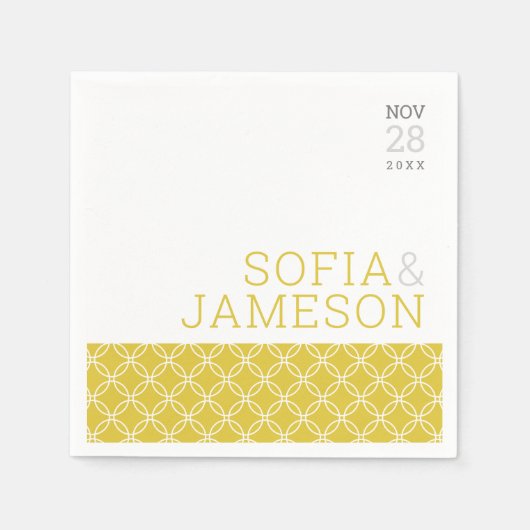 WEDTISCH Einfacher, moderner Senf gelb Serviette (Vorderseite)