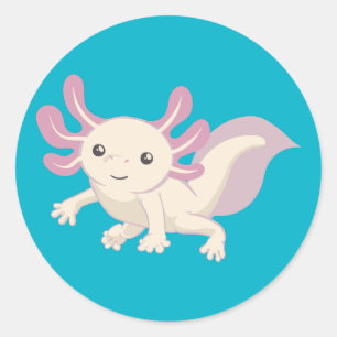 Wee Adorable Axolotl Runder Aufkleber