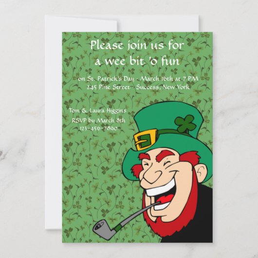Wee Bit 'o Fun St. Patrick's Party Einladung (Vorderseite)