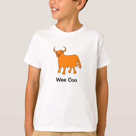 "Wee Coo" Highland Cow to Shirt Design (Vorderseite)