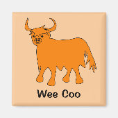 "Wee Coo" Scottish Highland Cow Kühlschrankmagnet (Vorne)
