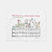 WEE FISH EWA MARE EGRETS MOOSE Sandra Boynton Fleecedecke (Vorderseite (Horizontal))