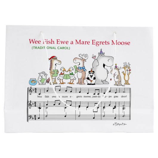 WEE FISH EWA MARE EGRETS MOOSE Sandra Boynton Große Geschenktüte (Rückseite)