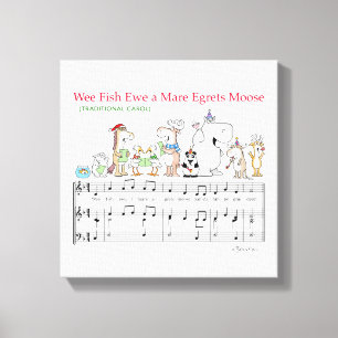 WEE FISH EWA MARE EGRETS MOOSE Sandra Boynton Leinwanddruck