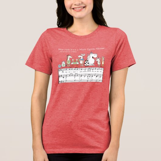 WEE FISH EWA MARE EGRETS MOOSE Sandra Boynton T- Tri-Blend Shirt (Vorderseite)
