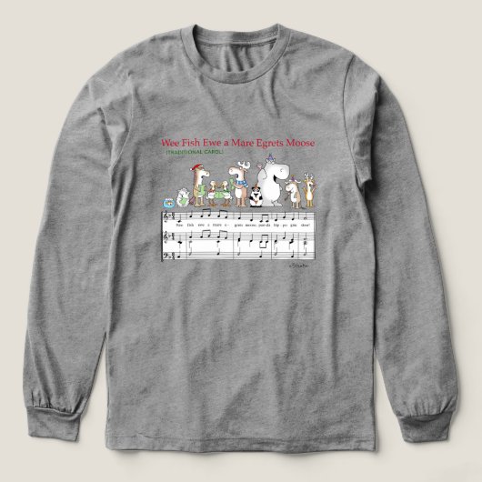 WEE FISH EWA MARE EGRETS MOOSE Sandra Boynton Tri-Blend Shirt (Design Vorderseite)