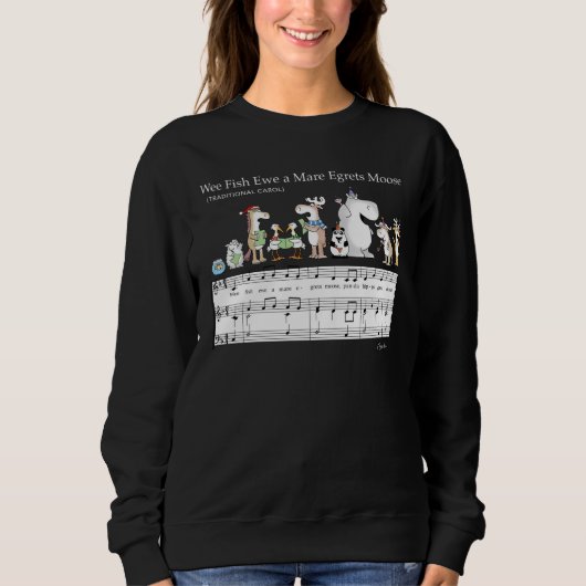 WEE FISH EWE A MARE EGRETS MOOSE Sandra Boynton T- Sweatshirt (Vorderseite)