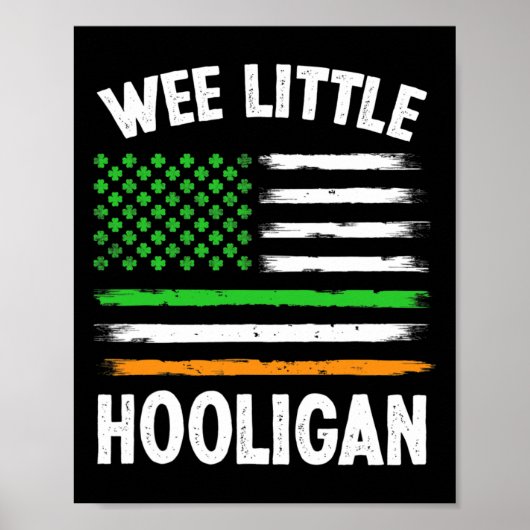 Wee Little Hooligan Fun St Patrick's Day Kleeblatt Poster (Vorne)