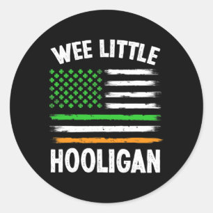 Wee Little Hooligan Fun St Patrick's Day Kleeblatt Runder Aufkleber