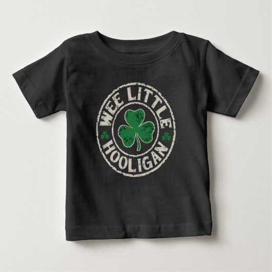 Wee Little Hooligan Kleeblatt St Patrick's Day Baby T-shirt (Vorderseite)