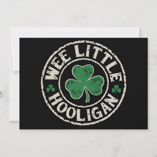 Wee Little Hooligan Kleeblatt St Patrick's Day Einladung (Vorderseite)