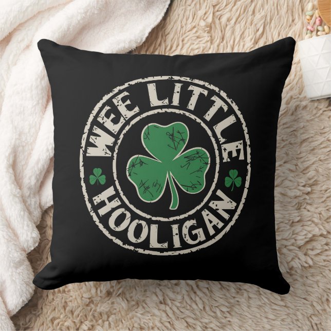 Wee Little Hooligan Kleeblatt St Patrick's Day Kissen (Decke)