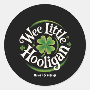 Wee Little Hooligan St. Patrick's Day Funny Irish Runder Aufkleber