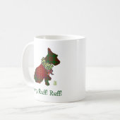 Wee Scottie Dog Merry Ruff! Ruff! 11oz-Tasse Kaffeetasse (Vorderseite Links)