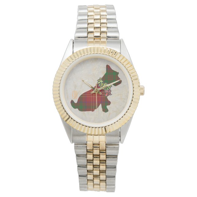 Wee Scottie Dog Merry Ruff! Ruff! eWatch Armbanduhr (Vorderseite)