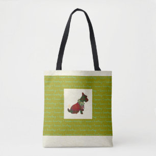 Wee Scottie Dog Season's Greetings All-Over-Print Tasche