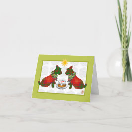 Wee Scottie Dogs Christmas Holiday Card Feiertagskarte