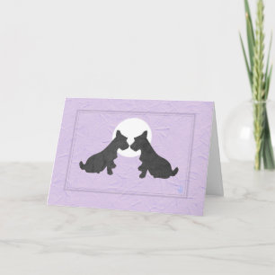 Wee Scottie Puppy Liebe Valentine's Day on Lavende Karte