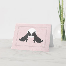 Wee Scottie Puppy Liebe Valentine's Day on Pink Karte