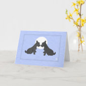 Wee Scottie Puppy Liebe Valentine's Day Periwinkle Karte (Gelbe Blume)