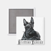 Wee Scottish Terrier Magnet (Vorderseite/Rückseite)