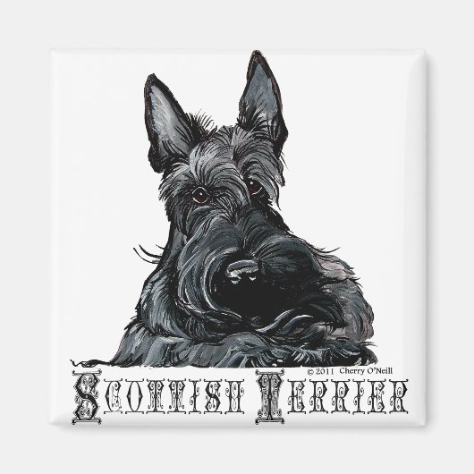 Wee Scottish Terrier Magnet (Vorne)