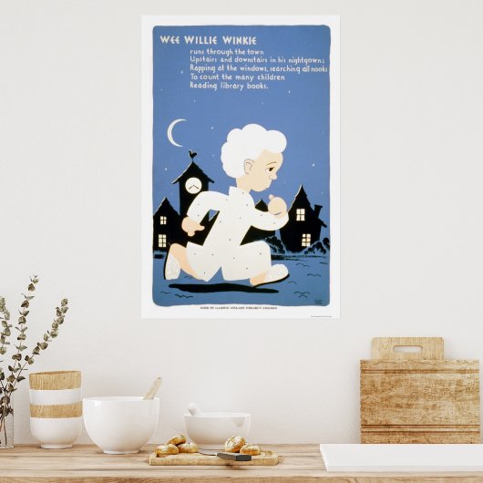 Wee Willie Winkie Library 1940 WPA Poster (Küche)