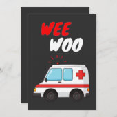 Wee Woo Ambulance AMR Funny EMS EMT Paramedic Gesc Einladung (Vorne/Hinten)