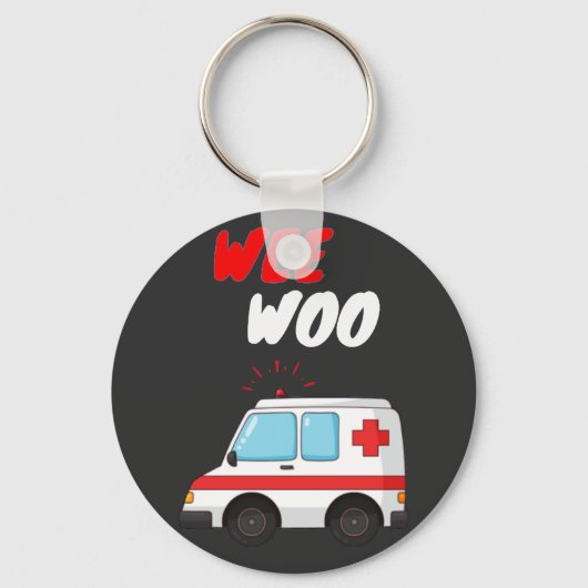 Wee Woo Ambulance AMR Funny EMS EMT Paramedic Gesc Schlüsselanhänger (Vorderseite)